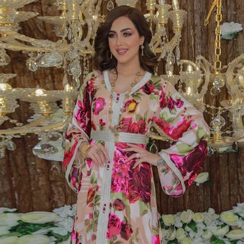 Саудитска Арабия, Близкия Изток, Дубай, мюсюлманска страна, дигитален печат, прорезные луксозни халати за баня, истинска модел, лятна рокля от фабрика