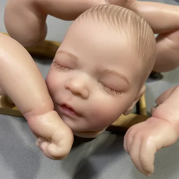 17 инча, вече боядисана кукла Реборн, определени за изготвянето на косата и тъканите, форма на тялото, 3D Боядисаната кожа, висококачествени детайли за ръчно изработени кукли