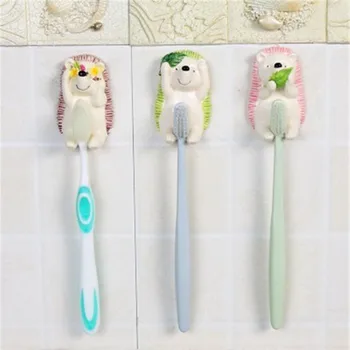 Креативен рафтове за съхранение на Четка за зъби с приятен ежиком от смола, стенен държач за хавлии в банята, Закачалка за Аксесоари за дома