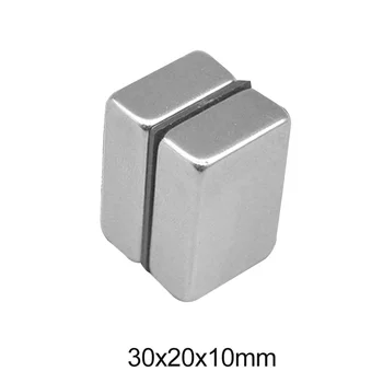 1/2/5/10шт 30x20x10 Силен квадратен неодимовый магнит 30*20*10 Мощен неодимовый магнит 30x20x10 мм, блок редки магнити