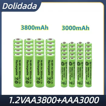 Batterie NiMH Rechargeable 1.2 V AA 3800mAh AAA 3000mAh, Pour Télécommande LED Jouet, Radio-réveil, Jeu Vidéo, Détecteur De Fumée