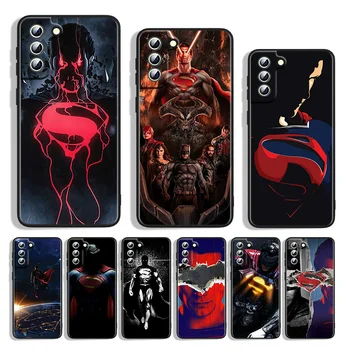 DC Supermans Cartoony Калъф За Телефон Samsung Galaxy S22 S23 S21 S20 FE Ultra S10 S10e S8 S9 Plus Lite Черен Калъф