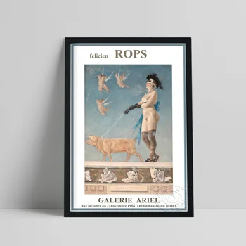 1968 Ретро изложба плакат Фелисьена Ропса, Картината Ропса 