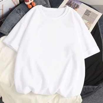 Дамски тениски, тениски с къс ръкав и принтом анимационен двойки, женска риза в стил харадзюку, свободна двойка