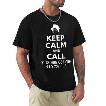 Запазете спокойствие и се обадете на 0118 881 999 999 119 725... Тениска по поръчка, естетична дрехи, мъжки ризи