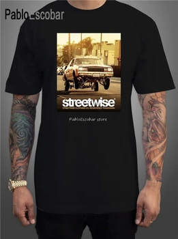 Тениска Streetwise Прескочи, мъжки t-shirt Lowrider, Черен памучен тениска с графичен Дизайн в тежка категория, Лятна Стилна тениска, мъжки памучен тениска