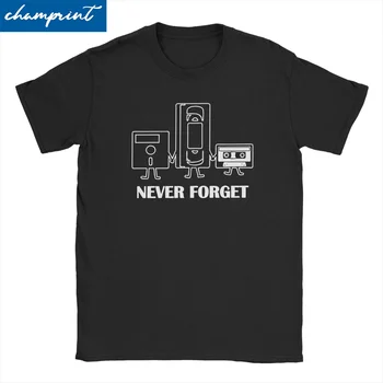 Реколта тениска Never Forget, мъжки памучен тениска с кръгло деколте, саркастическая тениска с къс ръкав, потници в големи размери