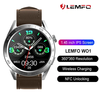 LEMFO Смарт Часовници За Мъже NFC Bluetooth Покана Smartwatch 2023 Безжична Зареждане на Мъжки Спортни Часовници 1,45 См 360*360 HD Екран