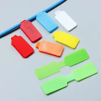 5 бр. самозалепващи се найлонови кабелни етикети, Преносим за многократна употреба органайзер за навиване на Тел, цветни записваеми идентификационните етикети за кабел
