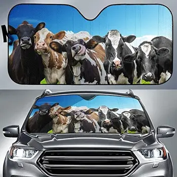 Забавни Крави в полето, Синьото Небе, Навес за Кола с Животните на Фермата, Автоматичен Навес за Крава за фермерска кола, Подарък за баба Крави, Предното Стъкло на Автомобил