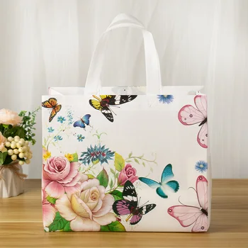 Пазарска чанта от нетъкан текстил с флорални принтом 32/40/45 см, еко-чанта за пътуване, чанта за съхранение, сгъваема чанта, множество чанта за пазаруване