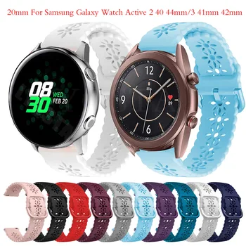 Завързана 20 мм Силикон Каишка за Samsung Galaxy Watch 3 41 мм Watch4 classic 42/Active 2 40 44 мм Гривна За Galaxy Watch 5 pro 45 мм