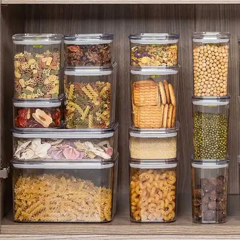 Пластмасова Кутия За Съхранение на Кухненски Хладилник, По-Хрупкави Храни, Ядки, Зърнени храни, Контейнер За Съхранение на Зеленчуци, Плодове, Кутия За Съхранение на Пресни Продукти с Капак