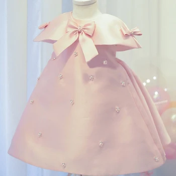 Лятна рокля от 1 година, детска пакетче с лък, принцеса за кръщаване на новородени, рожден Ден, деца, дрехи за кръщаване на малки момичета