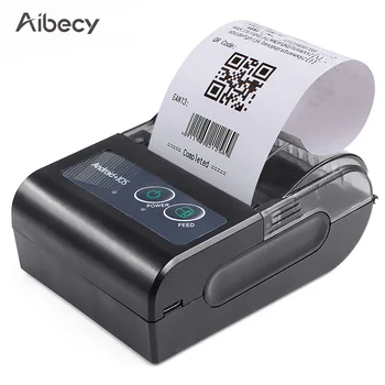 Aibecy 58 мм мини Преносим термопринтер безжичен принтер проверка BT USB Свързване Подкрепа ESC/POS Command за Windows, Android и iOS
