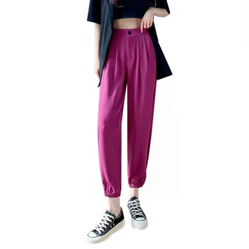 2023 Пролет-Лято Свободни Панталони Дамски Ежедневни С Висока Талия Корейски Офис Дамски Модни Панталони за дамски Костюми
