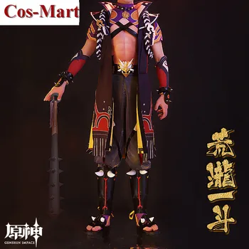 Играта Cos-Mart Genshin Impact Arataki Itto, костюм за cosplay, бойна форма, Унисекс, дрехи за ролеви игри, изработени по поръчка