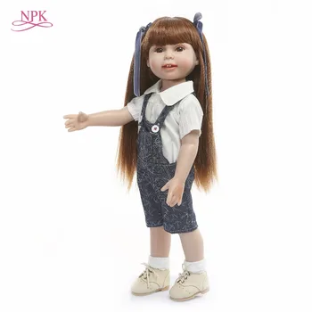 NPK Bebes кукли reborn момиче 45 см, силикон за цялото тяло, преродения baby victoria момиче, реалистични детски подаръци, играчки, кукли, живи bonecas