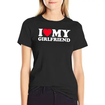 Риза I Love My Girlfriend, риза I Heart My Girlfriend, Тениска GF, графични тениски, графична тениска, тениски за жени е свободен, намаляване на