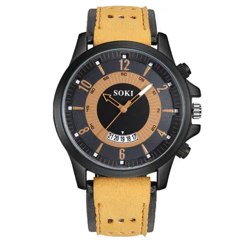 Модни минималистичные часовници 2023, Стъклени кръгли ръчен часовник с кожена каишка, с високо качество водоустойчив цифров часовник с циферблат на Часовника