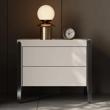 Нощно шкафче модерна минималистичная начало спалня, италиански минималистичен лампа, луксозно нощно шкафче на каменна дъска