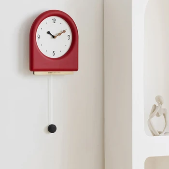 Леки луксозни и модерни чисти червени часовници стенни часовници за всекидневна, къщи, креативната мода 2023, ново стенно украшение, стенни часовници