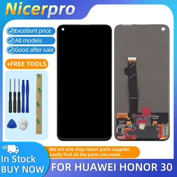 Оригинални LCD дисплей и цифров преобразувател в пълна монтаж за Huawei Honor 30 резервни части за вашия телефон