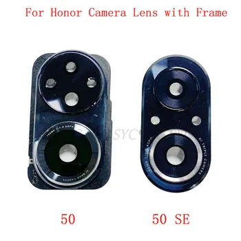 Оригинално стъкло на обектива на задната камера с притежателя на рамка за Huawei Honor 50 SE 50 Pro, резервни части за ремонт на обектив на задната камера с рамка