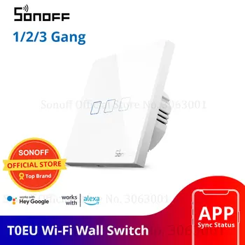 SONOFF T0 EU TX Wifi, Сензорен, с монтиран на стената Лампа, Безжичен Ключ Умен Дом 1/2/3 Бандата на Гласов/ПРИЛОЖЕНИЕ Дистанционно Управление на Работата С Алекса Google Home