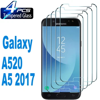 2/4 бр. Закалено стъкло за Samsung Galaxy A5 2017 A520 Предпазно стъкло за екран