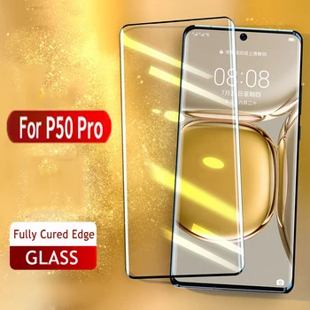 За Huawei P50 Pro Защитно фолио от напълно изогнутого закалено стъкло за екрана Huawei P50 Pro Защитно стъкло P50 Pro