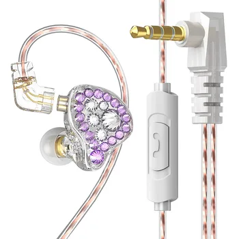 FENGRU Q2Pro ушите с Монитор За Момичета, Инкрустирани с Диаманти Слушалки Hi-Fi, Възстановяване Заменяеми кабел 3 m За Мобилен Компютър, 3,5 мм