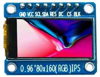 IPS 0,96-инчов 7P SPI HD 65K Пълноцветен TFT-екран с Адаптерной плащане ST7735 Drive IC 80*160