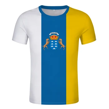 Безплатна риза ISLAS CANARIAS, изработени по поръчка номер на името, Санта Крус де Тенерифе, тениска с принтом хартата, надпис las palmas gran, испански дрехи
