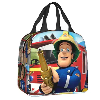 Обяд-бокс Пожарникар Sam за жени, cartoony пожарникар, преносим термоизолированная чанта за обяд за деца, ученици, чанта за пикник