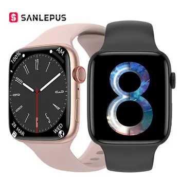 SANLEPUS 2023 Watch 8 NFC Смарт Часовници Bluetooth Покана Smartwatch Наблюдение на Здравето на Спортен Фитнес Тракер, Серия 8 за Жени, Мъже