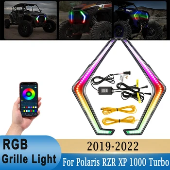RGB Led на Предната Централна Решетка с Указател на Завоя DRL Remote & Control APP за Polaris RZR XP 4 1000 Turbo 2019-2022