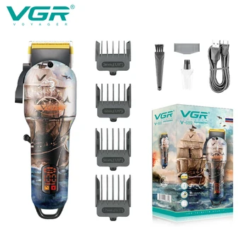 VGR Машина за подстригване на коса, регулируем машина за подстригване безжична машинка за подстригване за коса, акумулаторна машина за подстригване на коса с висока мощност за мъже V-689