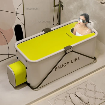 Съвременните преносими пластмасови вани за стоки за баня Удобна изолация за баня, битови сгъваеми вани за цялото тяло