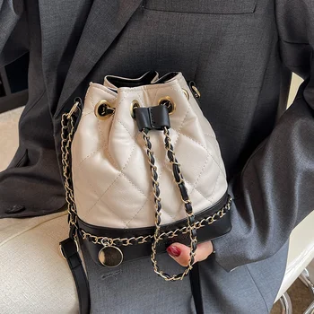 Луксозна Дизайнерска марка дамска чанта в диаманти клетка, известна тенденция дамска чанта-месинджър с дръжка през рамо, модерен клатч