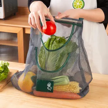 Чанта за съхранение, открита подвесная mesh bag, Здрава носеща конструкция, с дръжка, подвесная окото чанта за съхранение на кухненски аксесоари