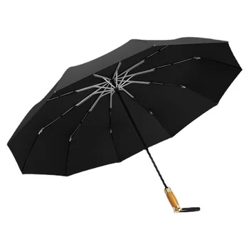 Слънцезащитен чадър с дръжка от масивна дървесина, слънцезащитен крем и защита от uv