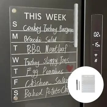 Стикер с календара на хладилника, творческа премахване, магнит за хладилник, График, за многократна употреба седмичен календар, магнит за хладилник с маркировочной дръжка