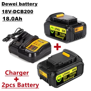 Батерия за електрически инструменти 18, 18,0 Ah, за dcb180 dcb181 dcb182 dcb201 dcb201-2 dcb200-2 dcb204-2 L50, продава се с 2 батерии + зарядно устройство