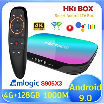 Smart TV BOX HK1 BOX Android 9,0 4 GB 64 GB 128 GB Amlogic S905X3 2,4 G и 5 G Двойна Поддръжка на Wifi 1000 М БТ 4 ДО 8 КЪМ мултимедиен плейър телеприставка