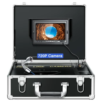 Канализационната камера, Подобрена камера за разглеждане на канализация HD 720P Камера, лесно Наматываемая на кабел 65 фута/20 м 7-инчов LCD монитор с Камера за инспекция на тръби