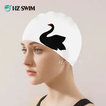 Детска шапка за плуване, мъжки и дамски шапки с водоустойчива и удобна главата, мультяшная скъпа нова силиконова шапка за плуване